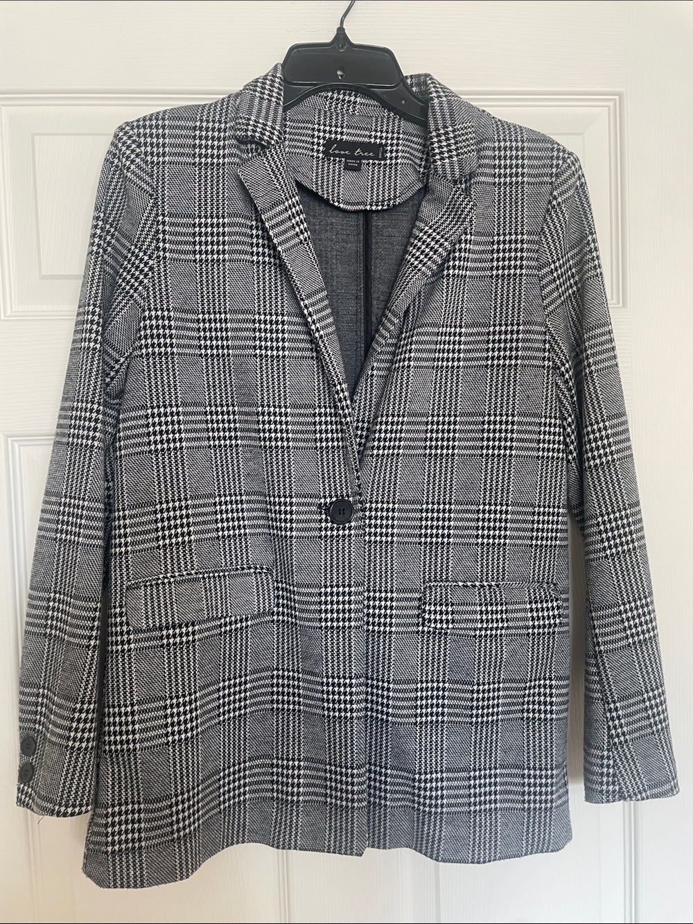 LOVE TREE Women's Glen Plaid Blazer